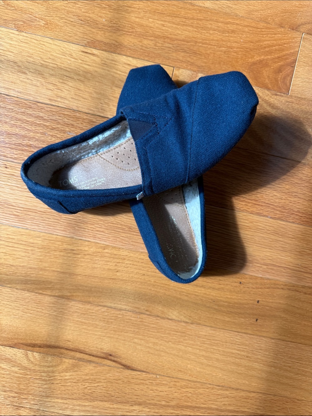 Toms Women's Slip-On Flats in Navy Blue Canvas